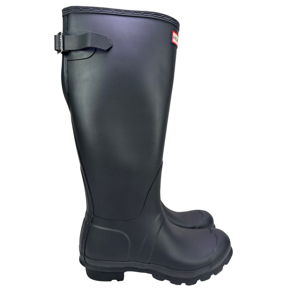 Hunter Original‎ Tall Rubber Rain Boots Womens 7 Black Adjust Buckle